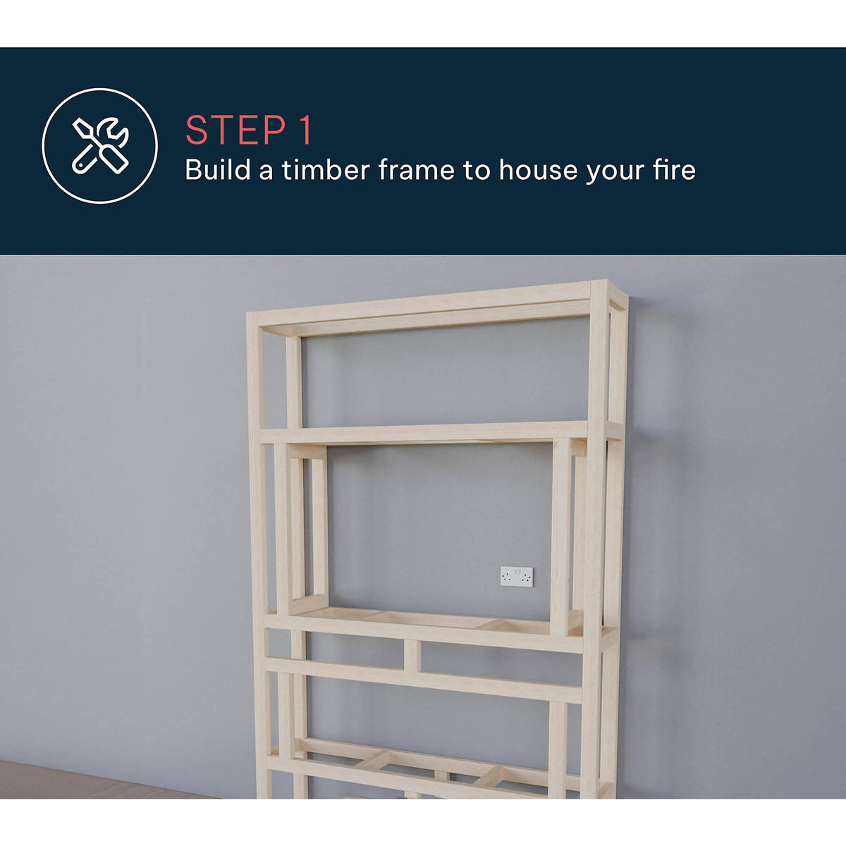 Focal Point Electric Fire 2kW Black Wall Mounted Fireplace Log Effect Remote - Image 4