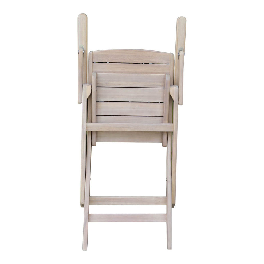 Garden Armchair Natural Wooden Foldable Outdoor Patio Furniture Pack of 2 - Image 10