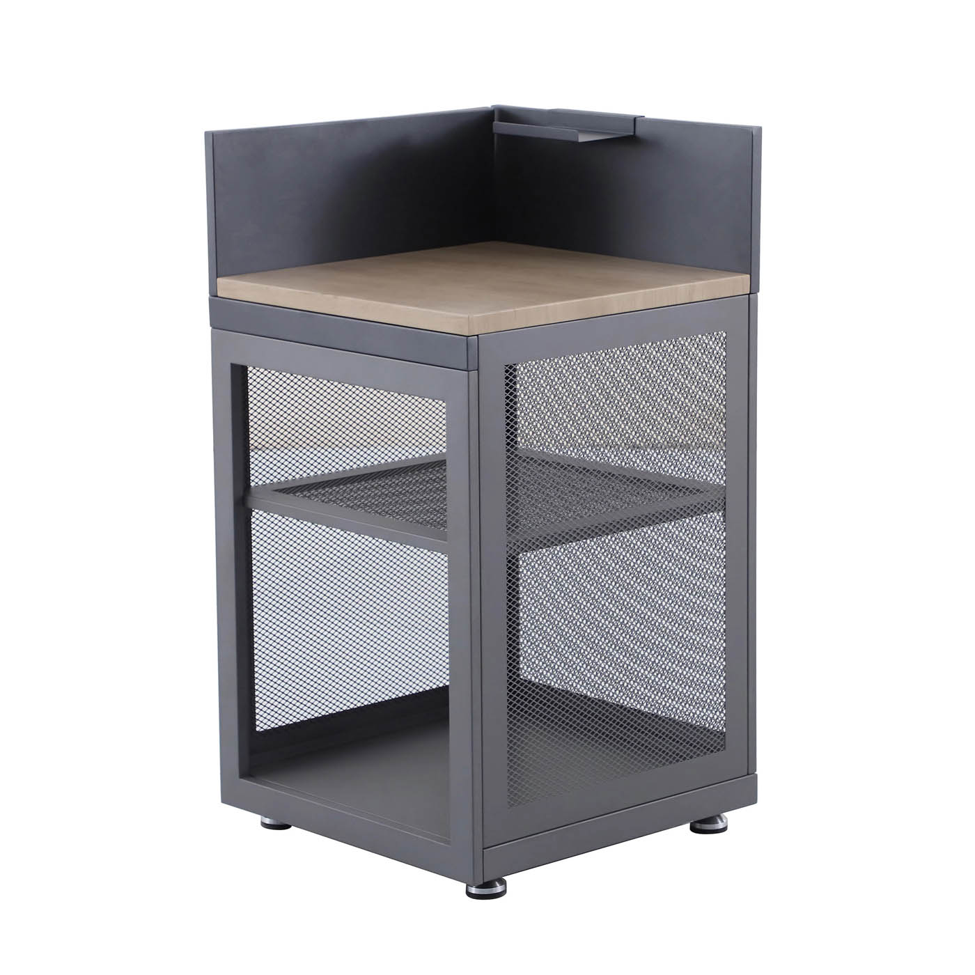 Kitchen Cabinet Unit Powder Coated Grey Corner Steel Wood Effect Outdoor - Image 2