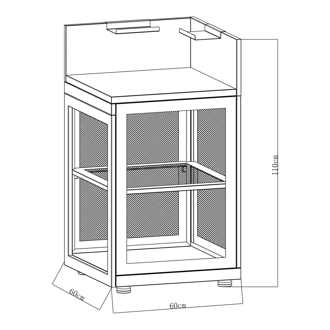 Kitchen Cabinet Unit Powder Coated Grey Corner Steel Wood Effect Outdoor - Image 5