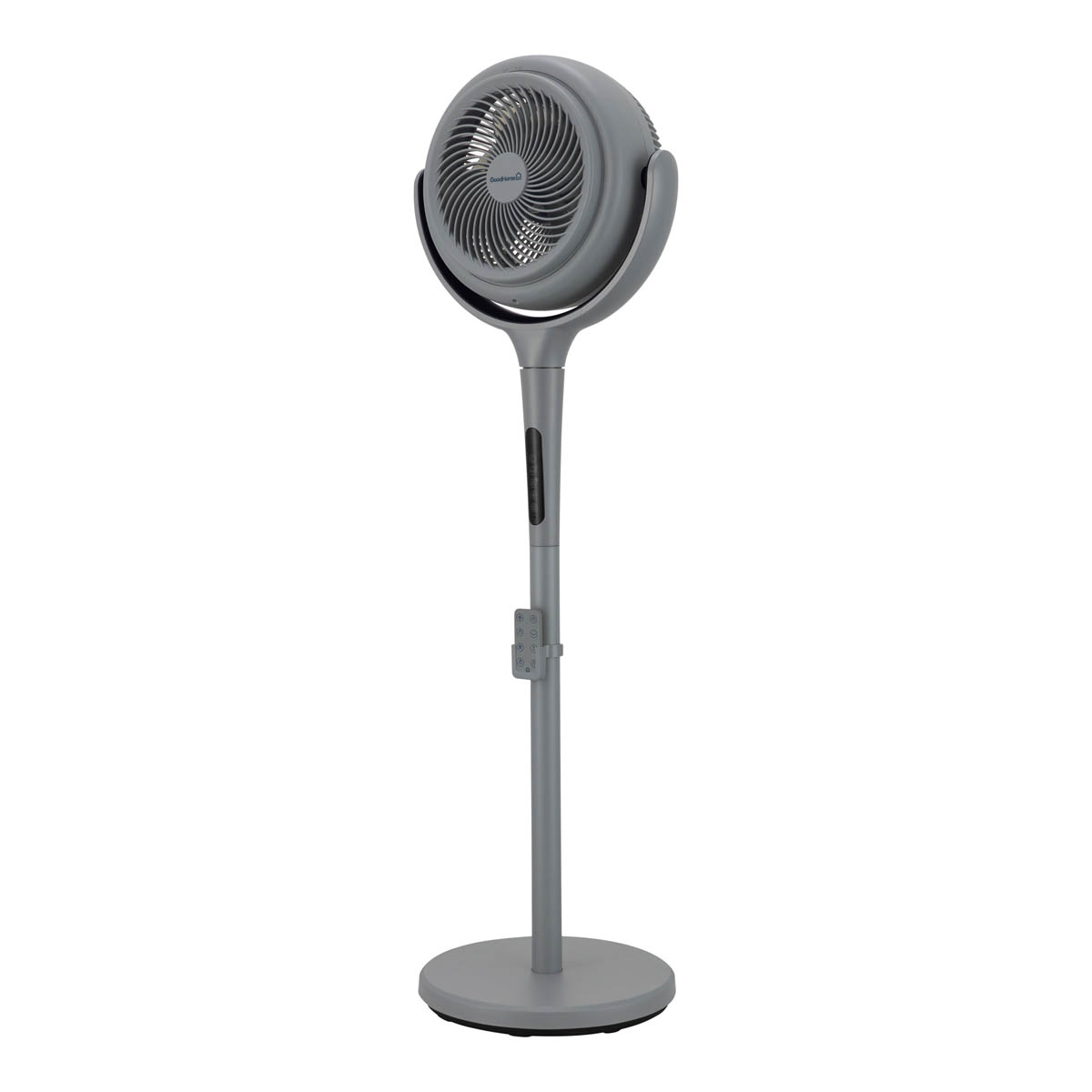 Pedestal Fan Adjustable Height Grey Oscillating Tilt Timer Powerful Cooler 8" - Image 1