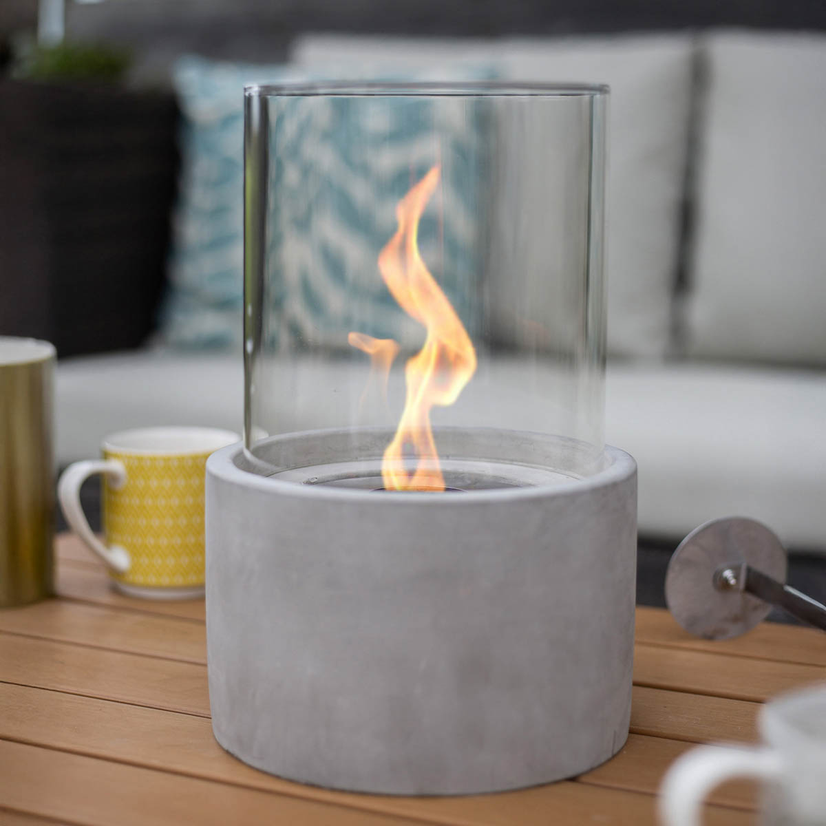 La Hacienda Bioethanol Fire Tabletop Portable Smokeless Fireplace Outdoor Garden - Image 1