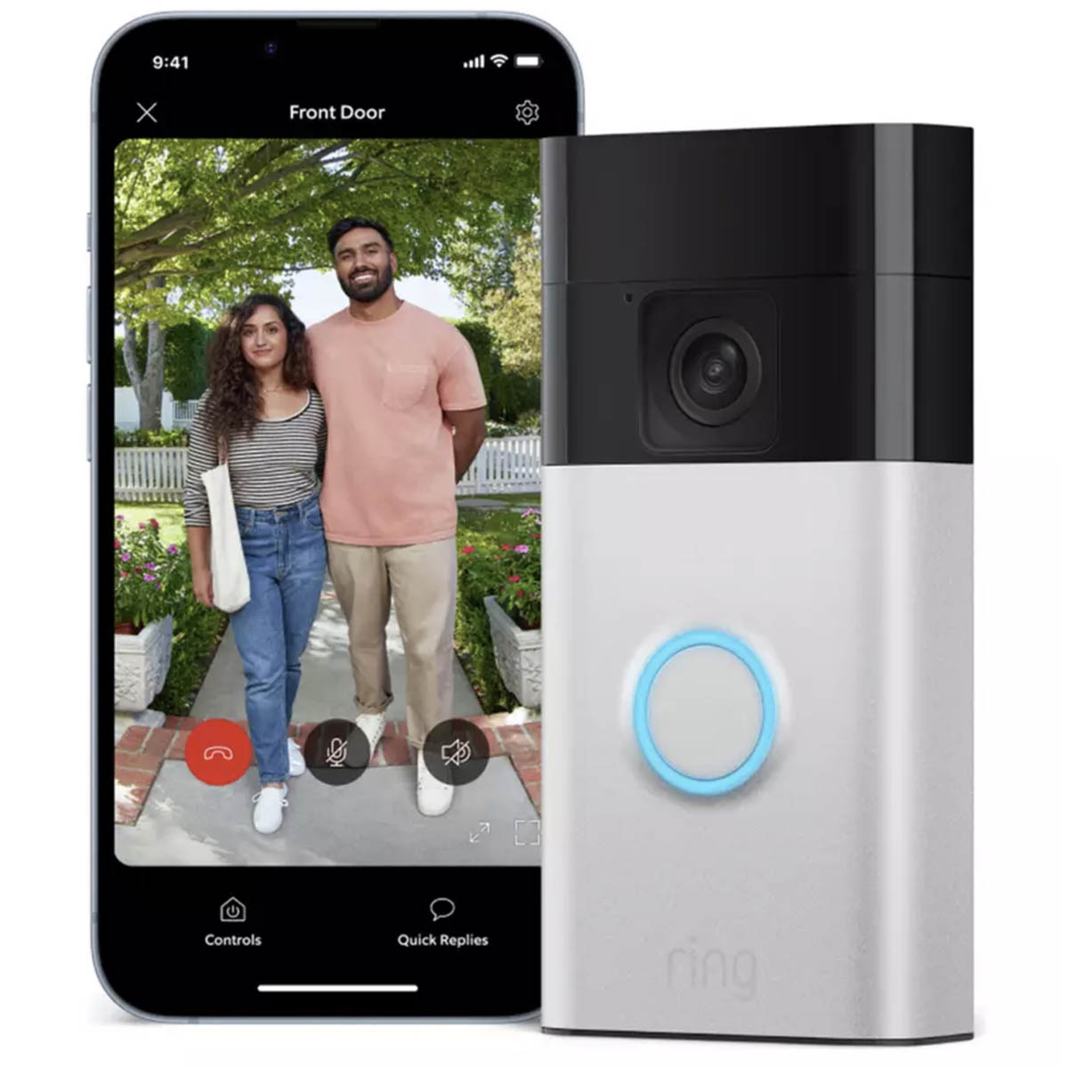 Ring Video Doorbell Smart Battery 1440p HD Motion Detection Satin Nickel - Image 2