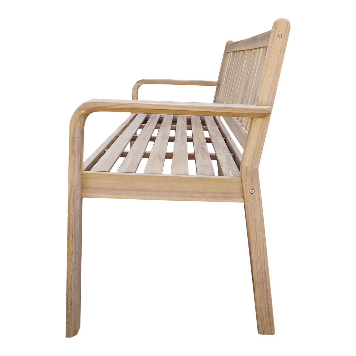 GoodHome Garden Bench 3 seater Natural Wooden Riveo  (W)163cm (H)89cm - Image 5