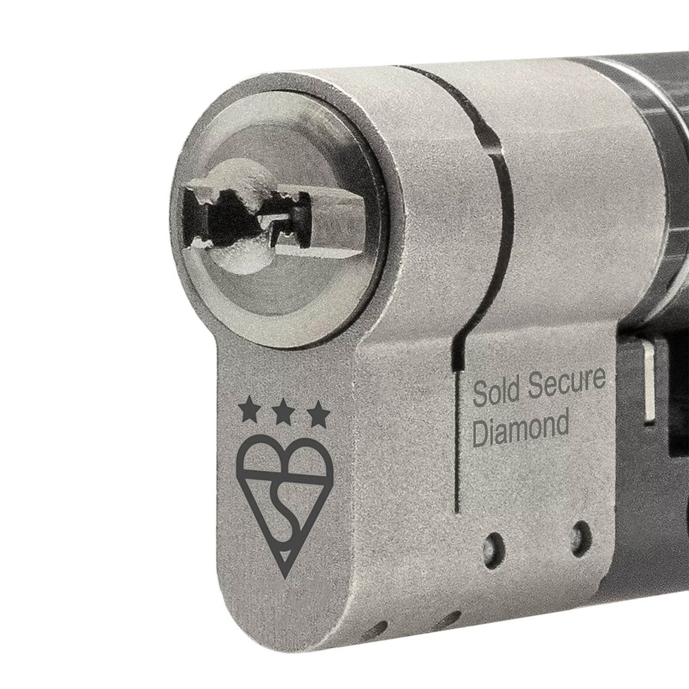 Smith & Locke Euro Cylinder Lock Nickel Plated Brass 3 Star Fire Rated 35/45 - Image 3