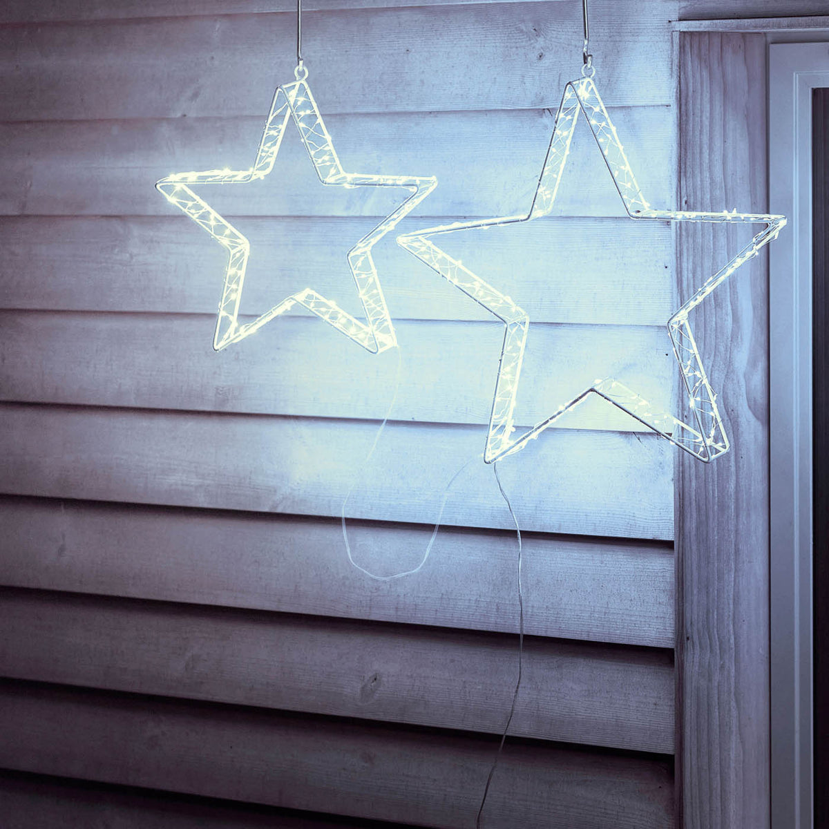 LED Stars Christmas Silhouette Ice And Warm White Timer Indoor  Home - Image 3