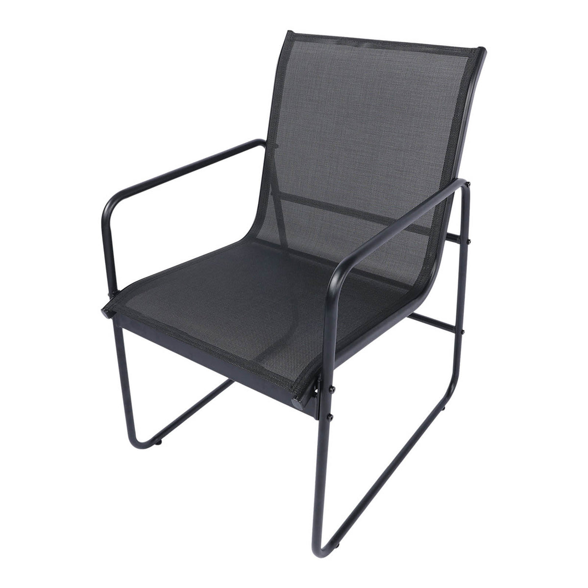 GoodHome Krista 6 Seater Dining Set Black Metal Garden Patio Furniture - Image 2
