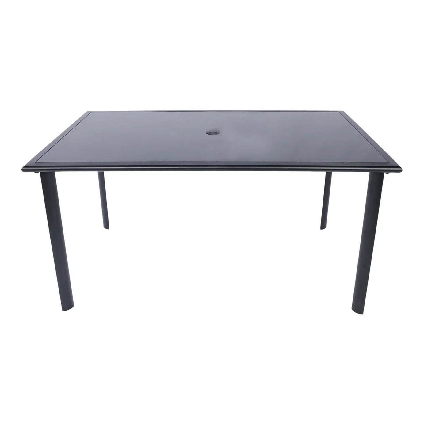 GoodHome Krista 6 Seater Dining Set Black Metal Garden Patio Furniture - Image 3
