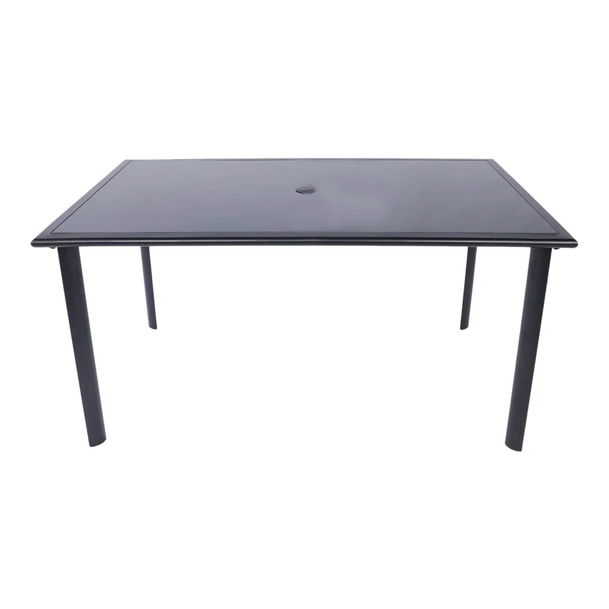 GoodHome Krista 6 Seater Dining Set Black Metal Garden Patio Furniture - Image 3