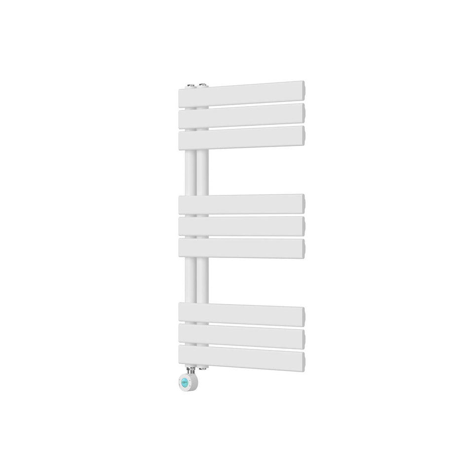 Bathroom Flat Towel Warmer Electric Steel White Modern (W)500mm x (H)900mm - Image 1