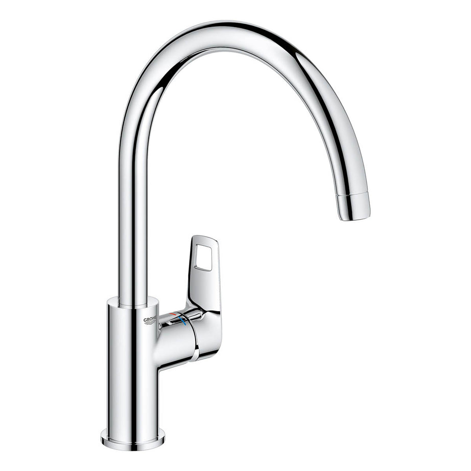 Grohe Kitchen Mixer Tap Side Lever Swivel Brass Chrome Plated Contemporary - Image 1