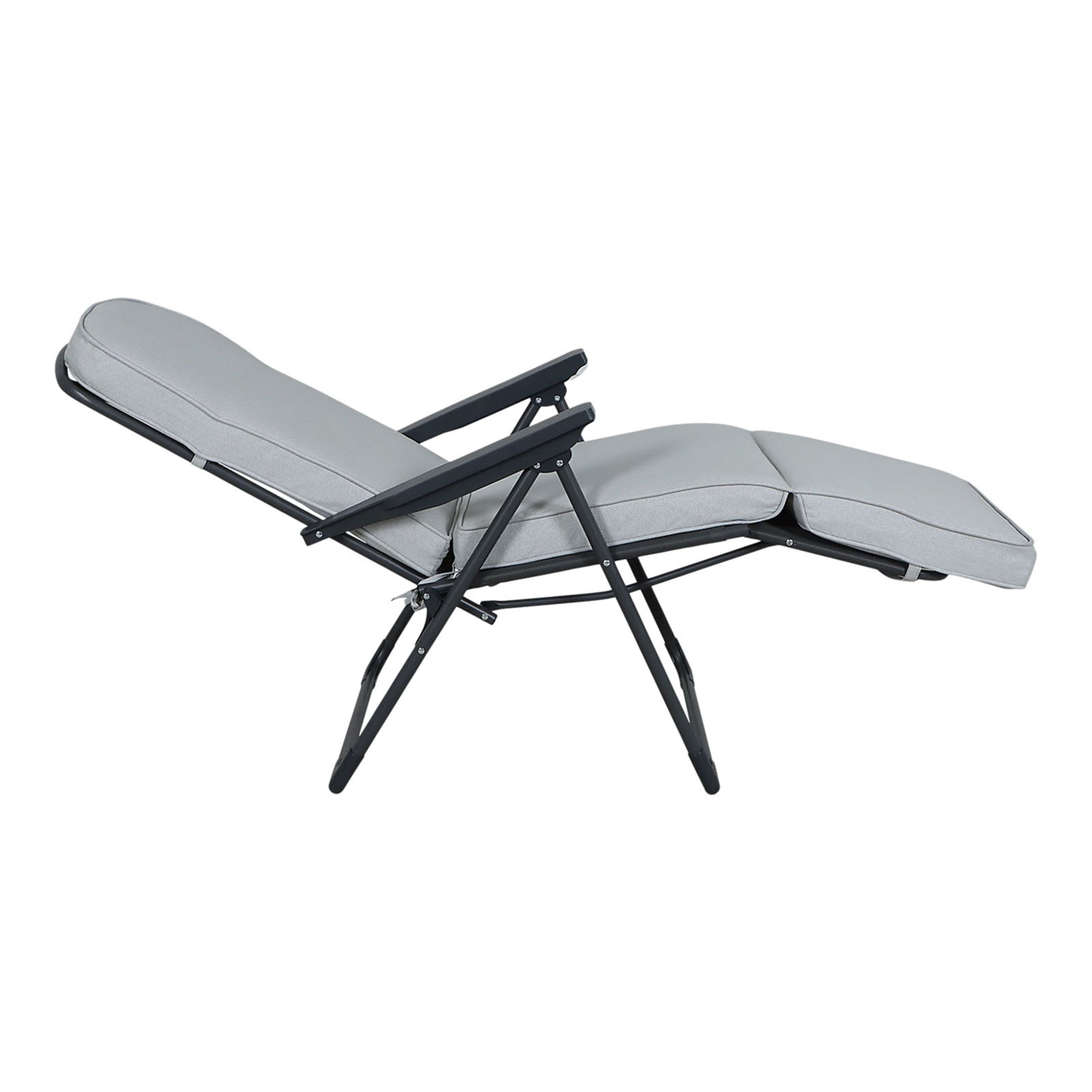 GoodHome Casima Grey Metal Recliner Outdoor Garden Lounge Chair - Image 2