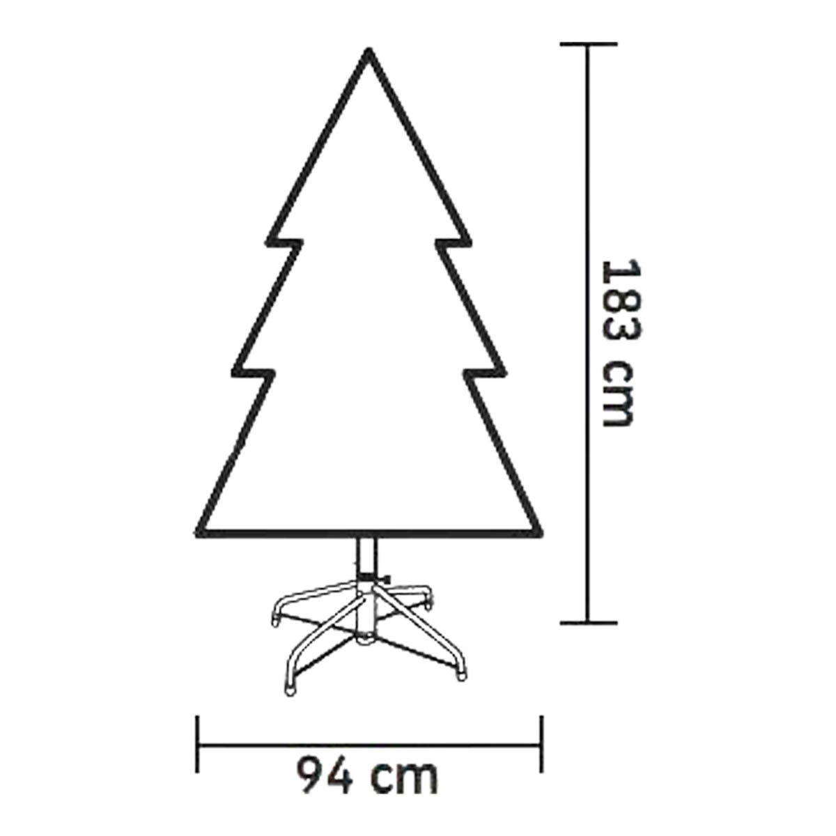 Christmas Tree 6ft Pre-Lit Green Artificial LED 200 Multicolour Hinged Indoor - Image 4