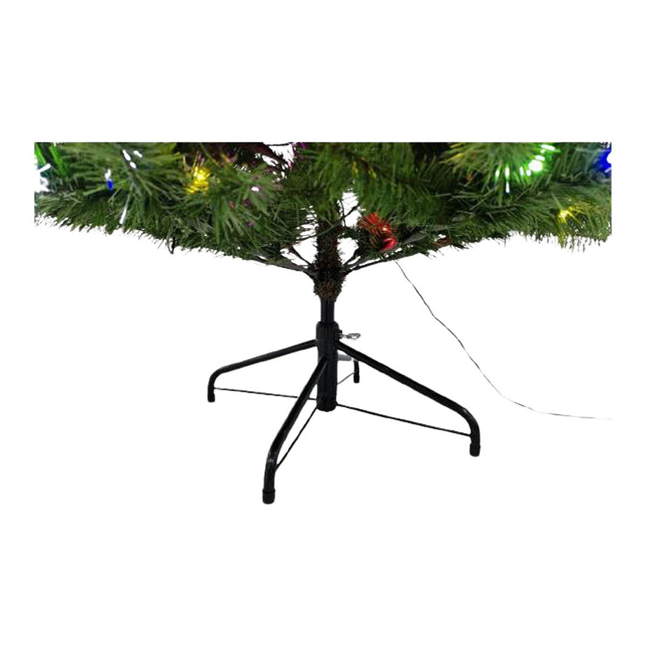 Christmas Tree 6ft Pre-Lit Green Artificial LED 200 Multicolour Hinged Indoor - Image 7