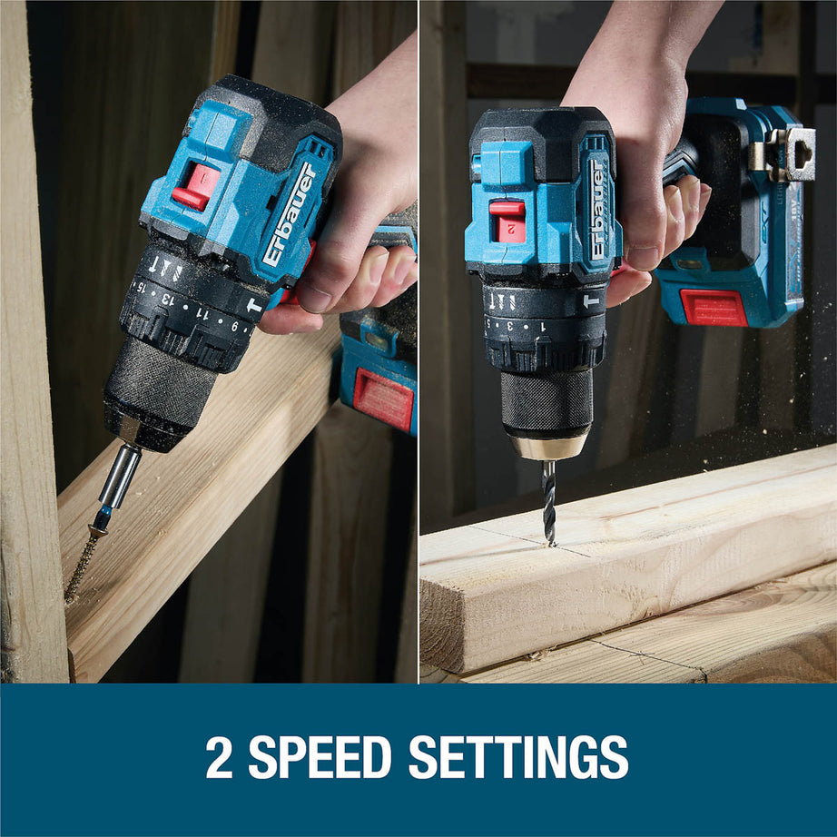 Erbauer Combi Drill Impact Driver Set 18V 2x4Ah Li-ion ERI1092COM/ERI1093IPD - Image 7
