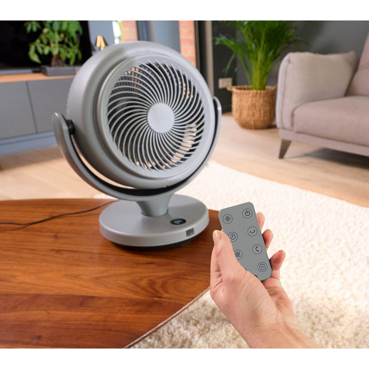 Desk Table Fan GHODF20-BKDC Grey Remote Control Oscillation Timer 8inch 41.5cm - Image 5