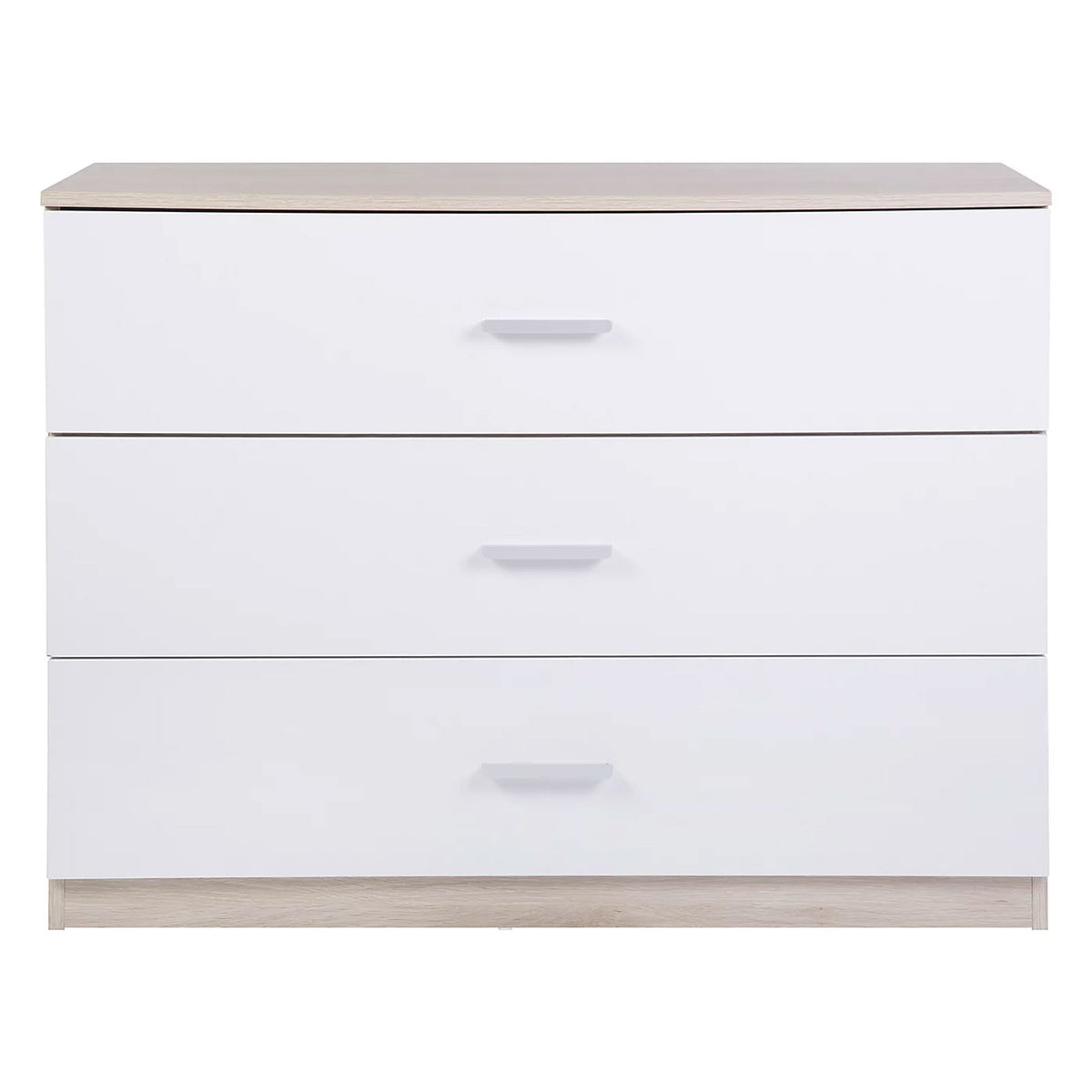 Hadwell 3 Drawer Chest White Natural Oak Effect Bedroom Storage Unit - Image 3