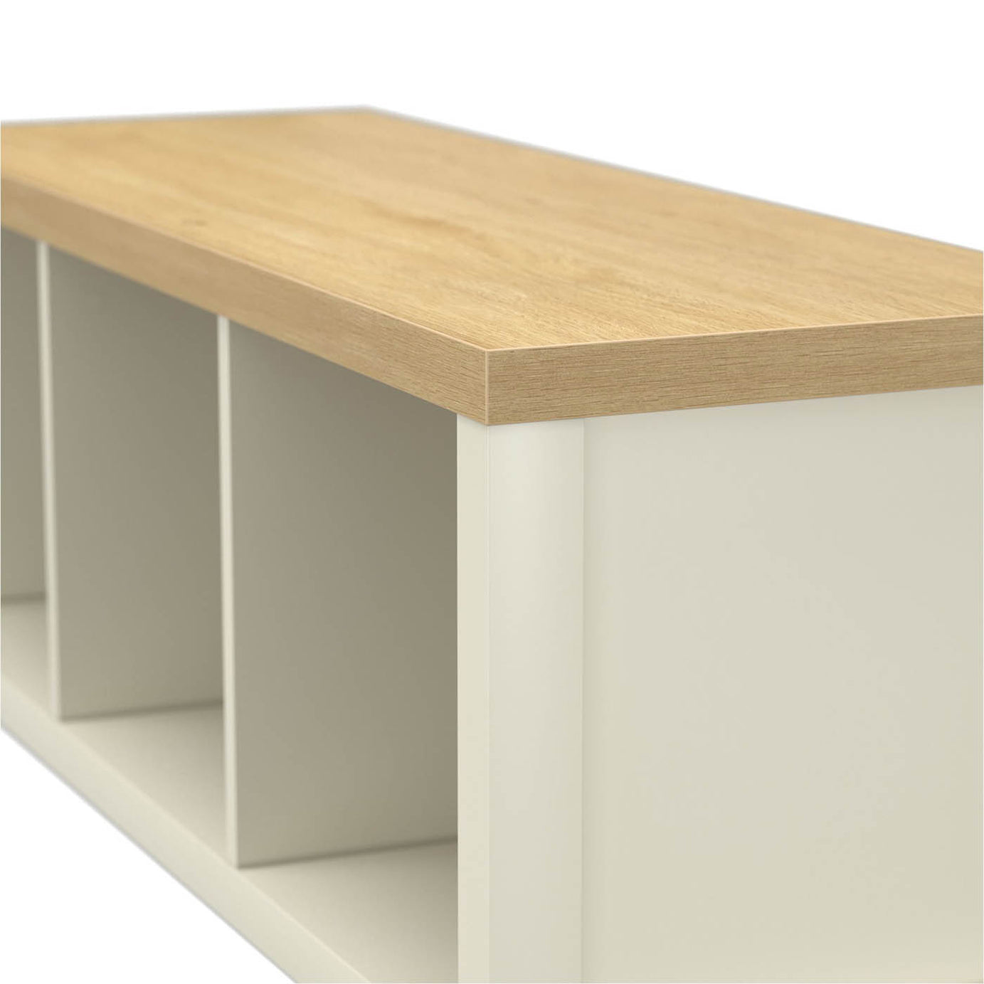 Cube Shelving Unit 3 Compartments Oak Effect Contemporary (H)493mm (W)390mm - Image 6