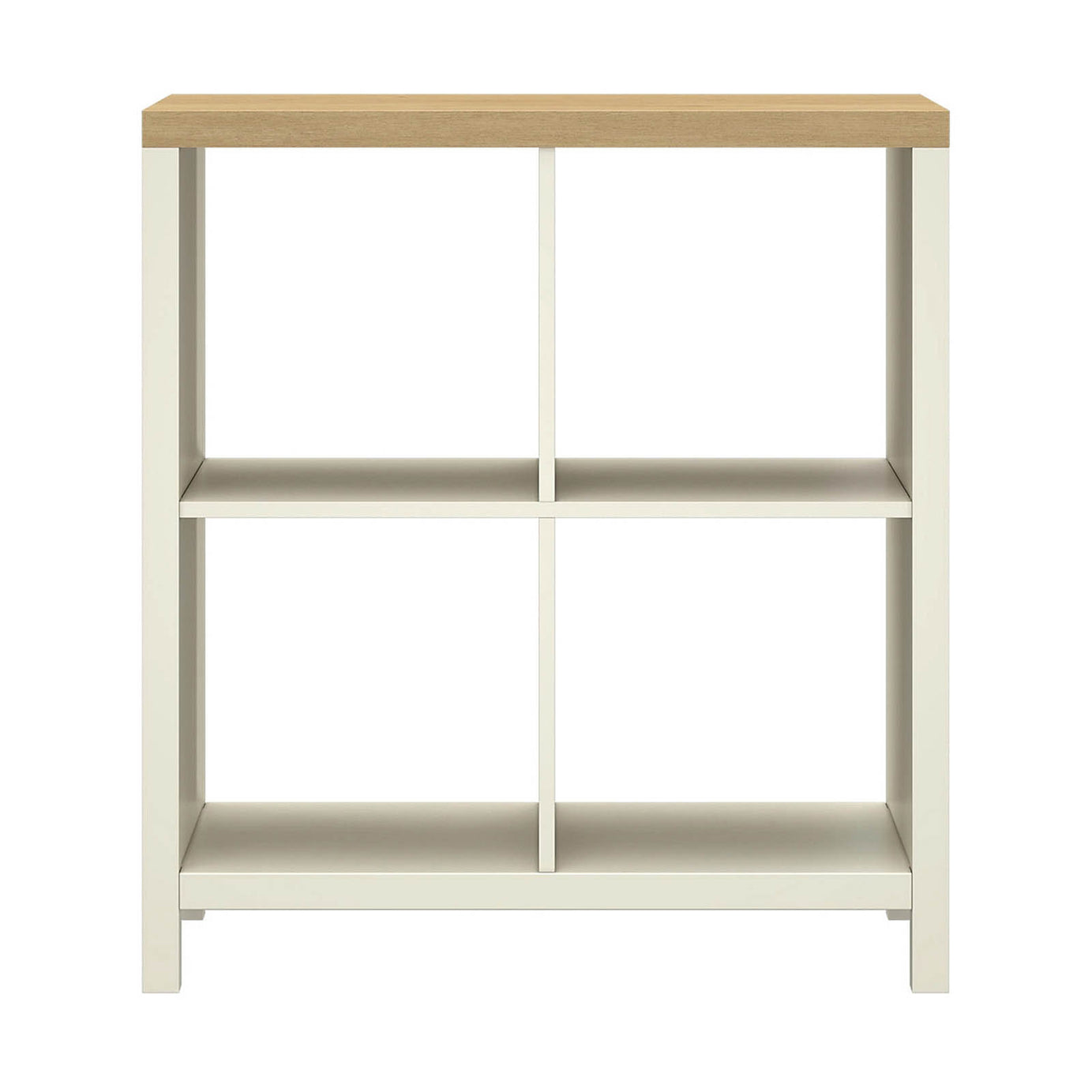 Flexi Storage 4 Cube Shelving Unit Oak Effect Freestanding Bookcase Shelf - Image 2
