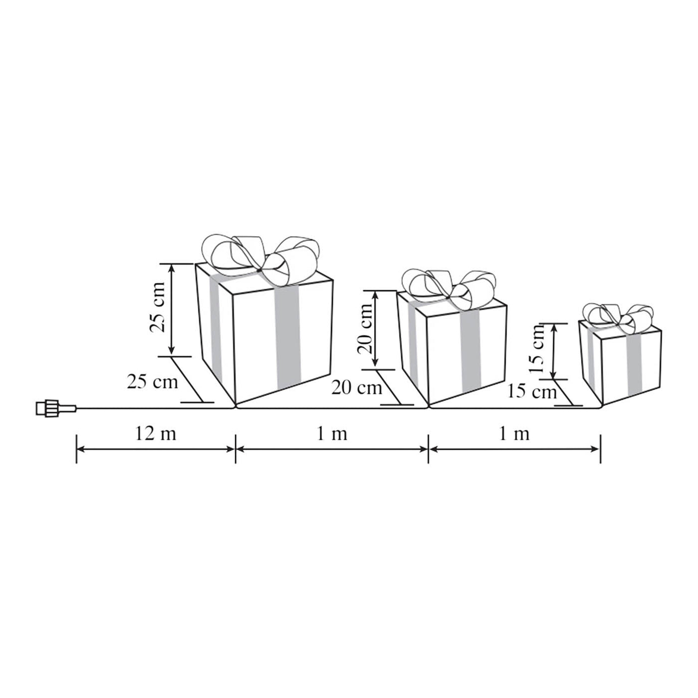 888 LED Christmas Silhouette Parcel Set Freestanding Warm White Timer Indoor - Image 2