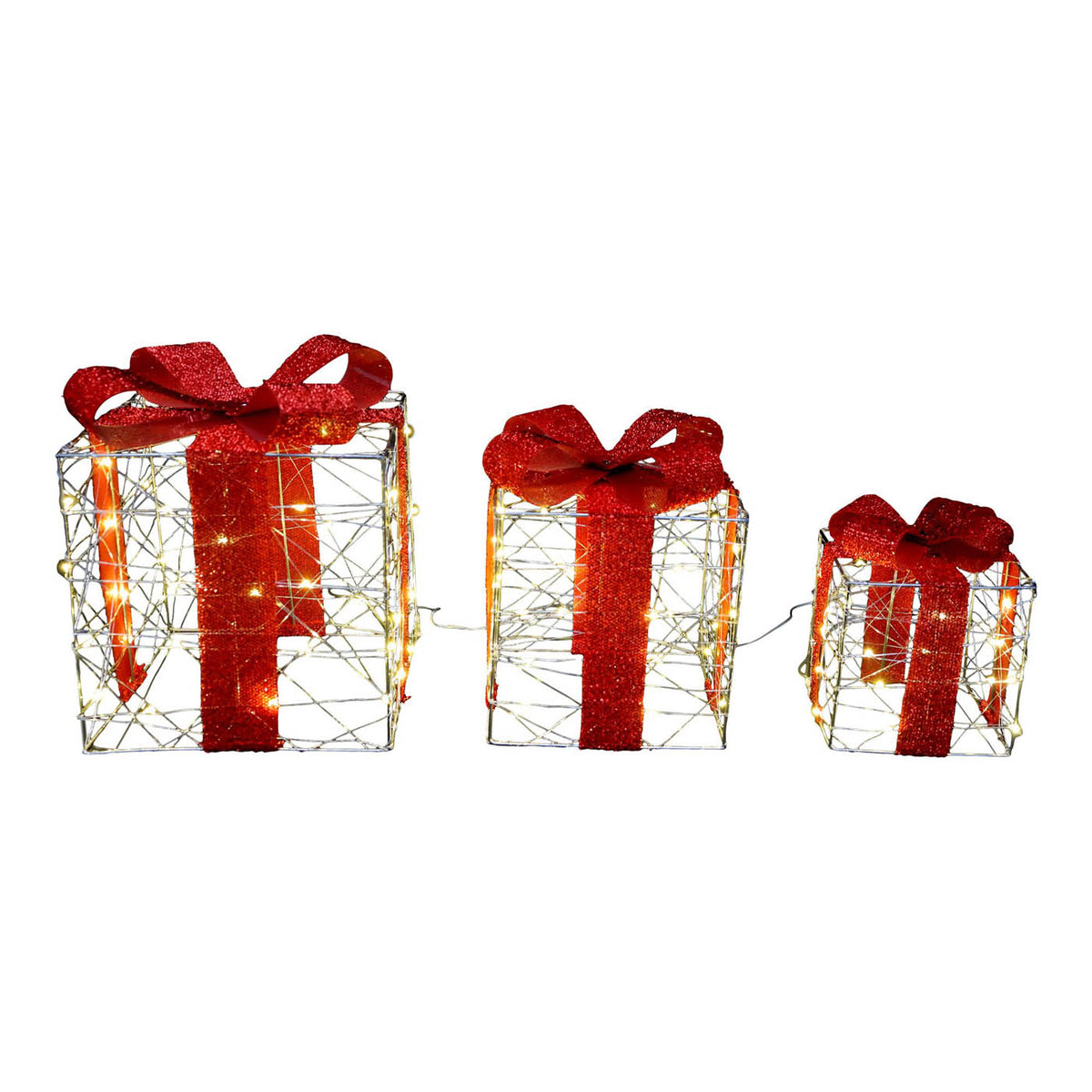 888 LED Christmas Silhouette Parcel Set Freestanding Warm White Timer Indoor - Image 4