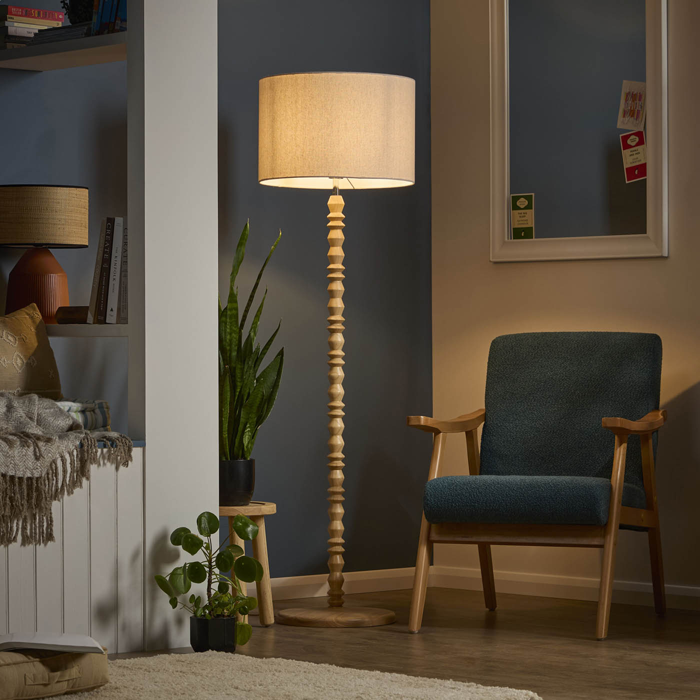 Inlight Floor lamp Patos Matt Natural Wood effect LED (H)160cm - Image 3