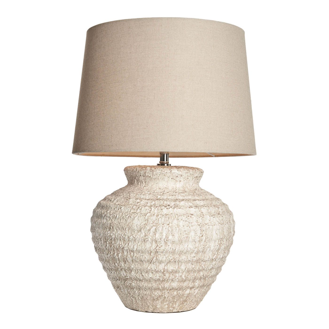 Inlight Table Lamp Textured Base Matt Sand Effect Round Bedside Living Room - Image 1