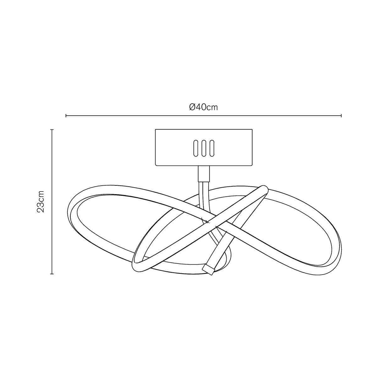 Inlight Ceiling Light LED Warm White Acrylic Aluminium Matt Light Grey Swirl - Image 2