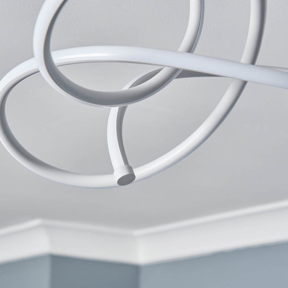 Inlight Ceiling Light LED Warm White Acrylic Aluminium Matt Light Grey Swirl - Image 4