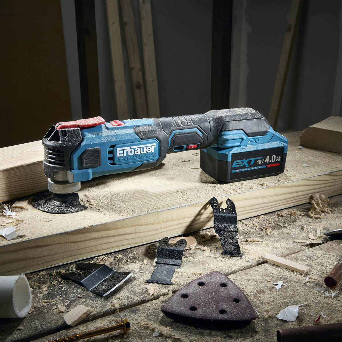 Erbauer Multi Tool Cordless 18V Li-Ion ERI1080MLT Brushless Compact Body Only - Image 6