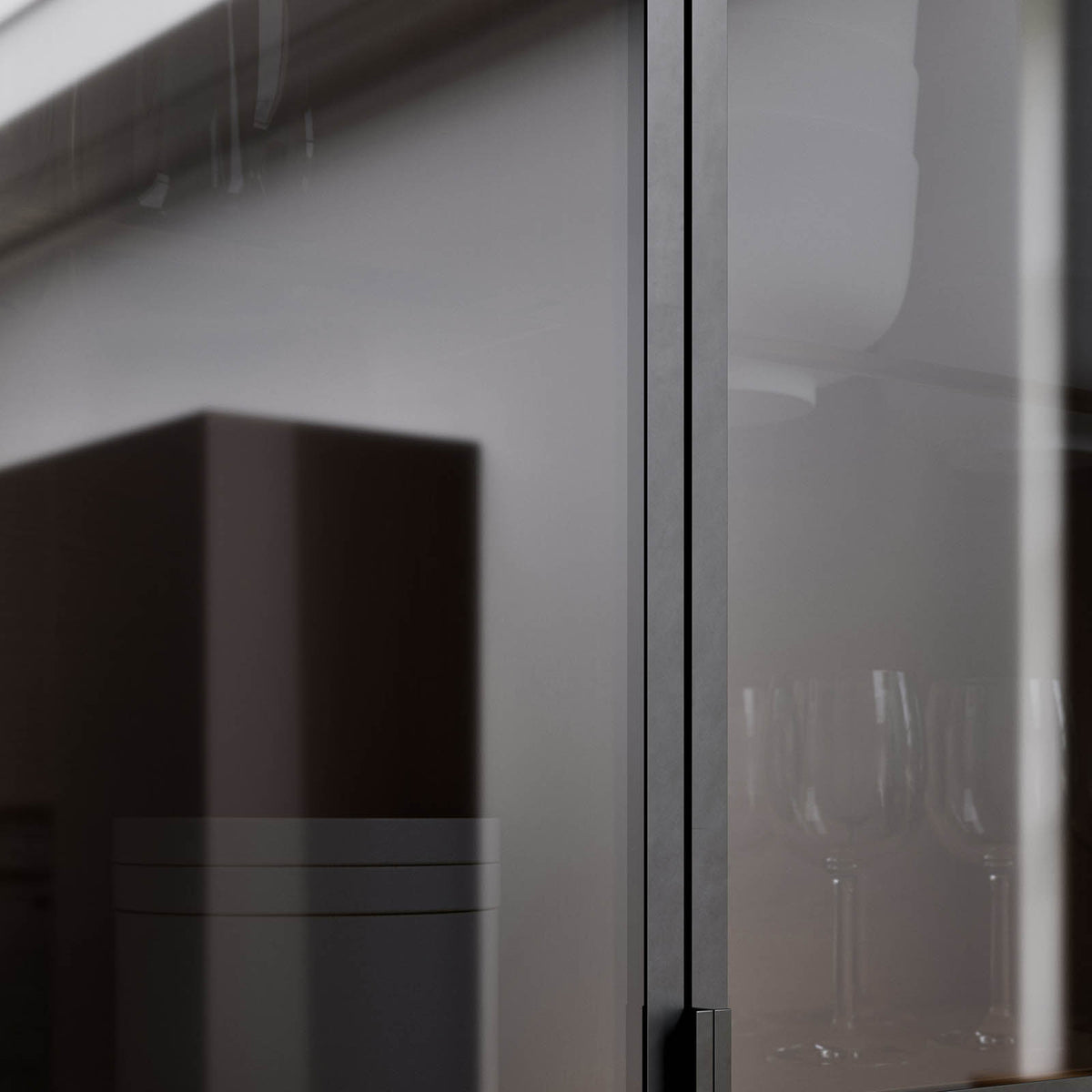 GoodHome Winterana Matt black Glazed Standard Cabinet door (W)400mm (H)715mm (T)20mm - Image 6