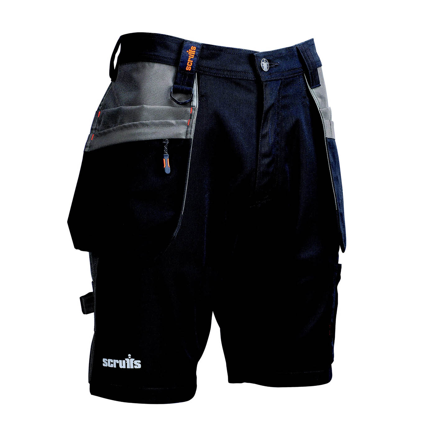 Scruffs Work Shorts Men's Worker Plus Regular Fit Black Multi Pockets Cargo W32 - Image 1