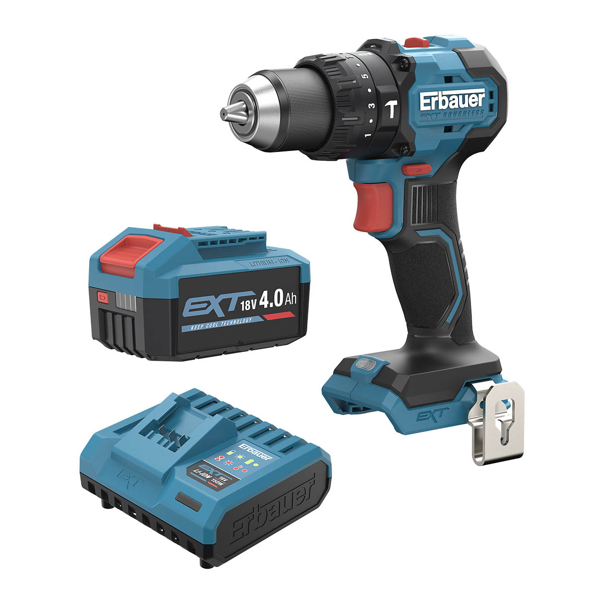 Erbauer Combi Drill ERI1092COM Cordless Compact 18V Li-Ion EXT Keep Cool - Image 1