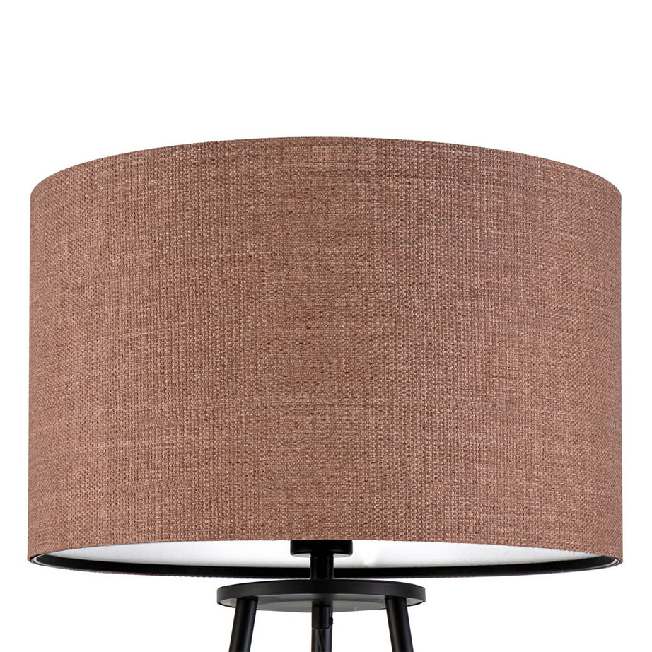 Floor Lamp 3 Tier Shelf Matt Terracotta Fabric Metal Living Room Modern 155cm - Image 6