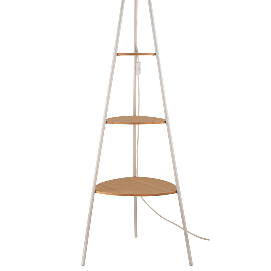 Aspen Floor Lamp With Shelves Matt Grey Drum Shade Modern Livingroom (H)155cm - Image 8