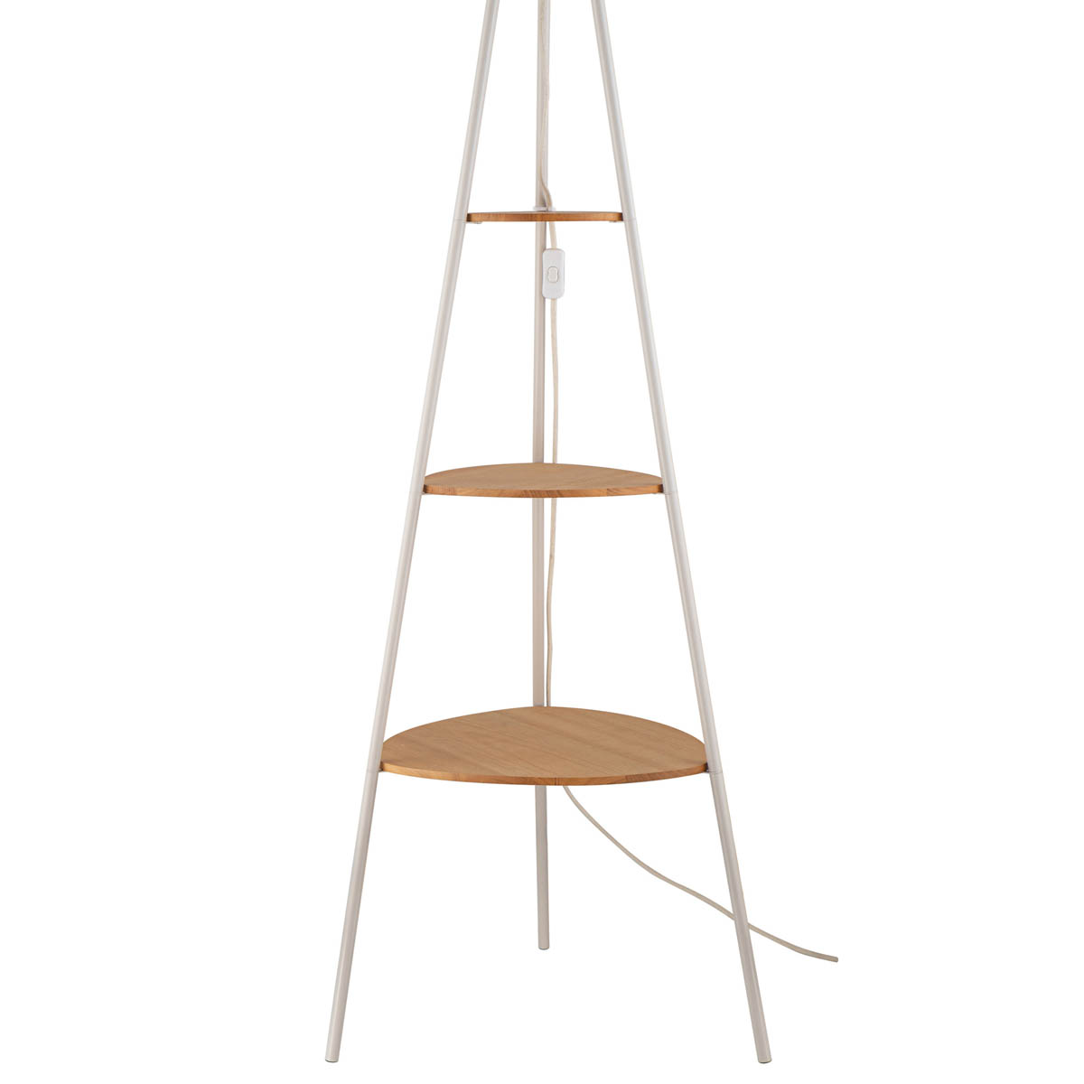 Aspen Floor Lamp With Shelves Matt Grey Drum Shade Modern Livingroom (H)155cm - Image 8