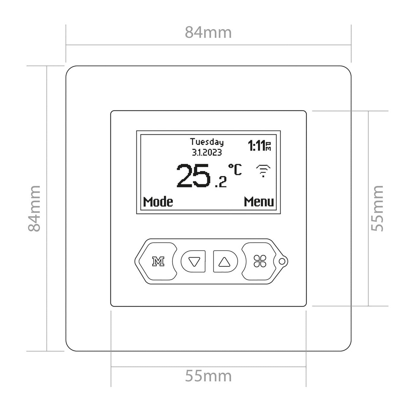 Klima MIC2 Wifi Digital Underfloor heating thermostat 230V - Image 2