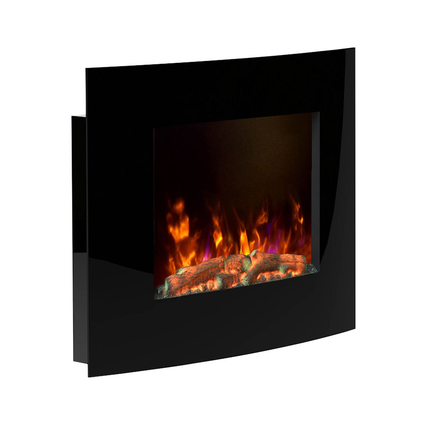 Be Modern Quattro 2kW Gloss Black Glass effect Wall-mounted Fire (H)55.5cm (W)64cm - Image 3