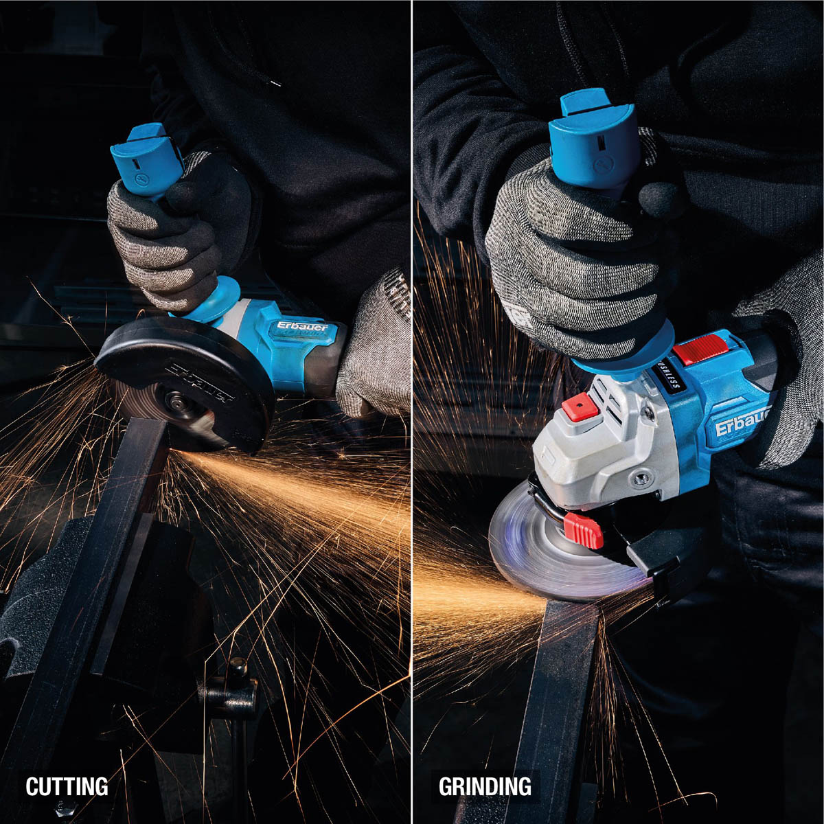 Erbauer Angle Grinder lERI1082GRD Cordless 18V EXT Keep Cool 115mm V2 Body Only - Image 4
