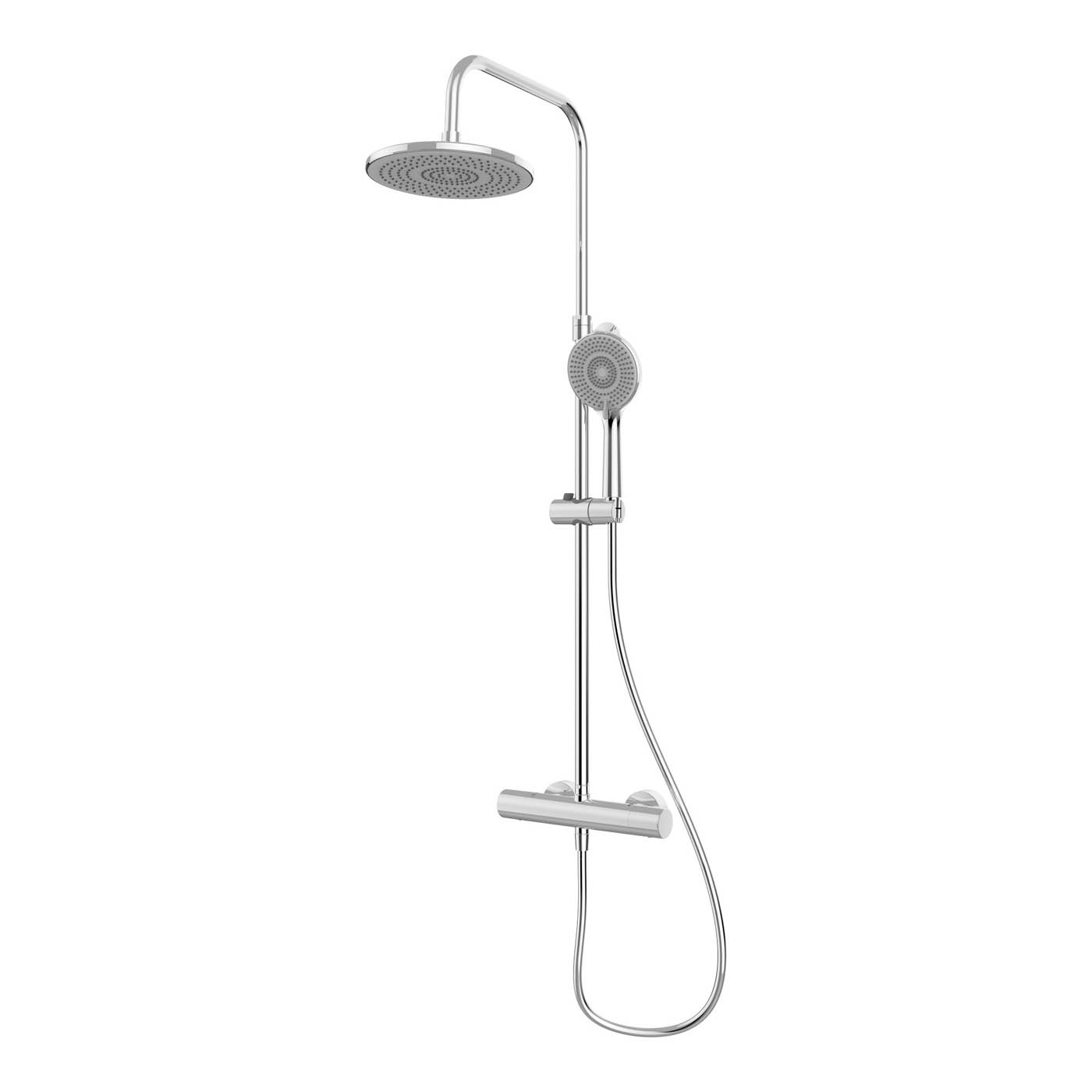 Thermostatic Mixer Shower Chrome effect Wall-mounted Multi head  & 1.5m hose - Image 1