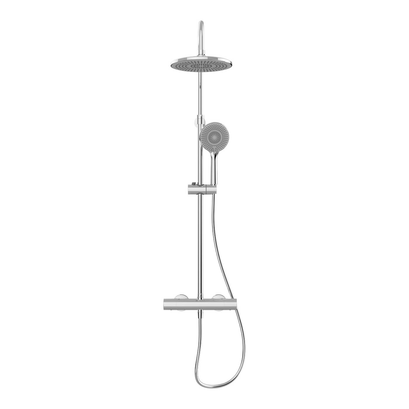 Thermostatic Mixer Shower Chrome effect Wall-mounted Multi head  & 1.5m hose - Image 3