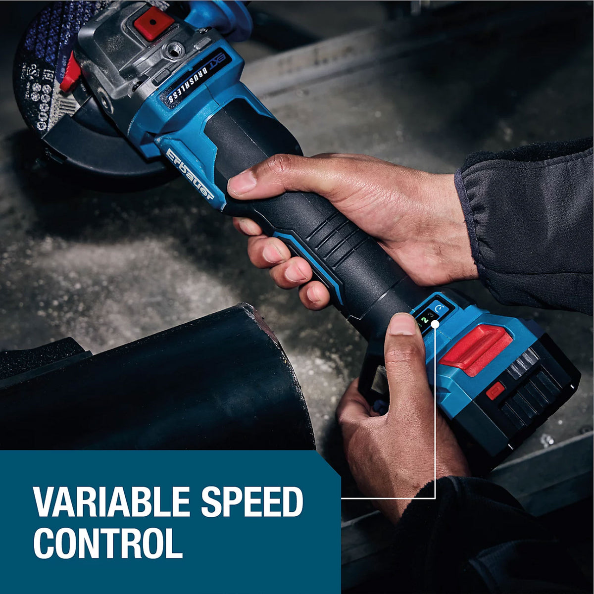 Erbauer Angle Grinder ERI1084GRD Elite EXT 18V Brushless 125mm Compact Body Only - Image 6