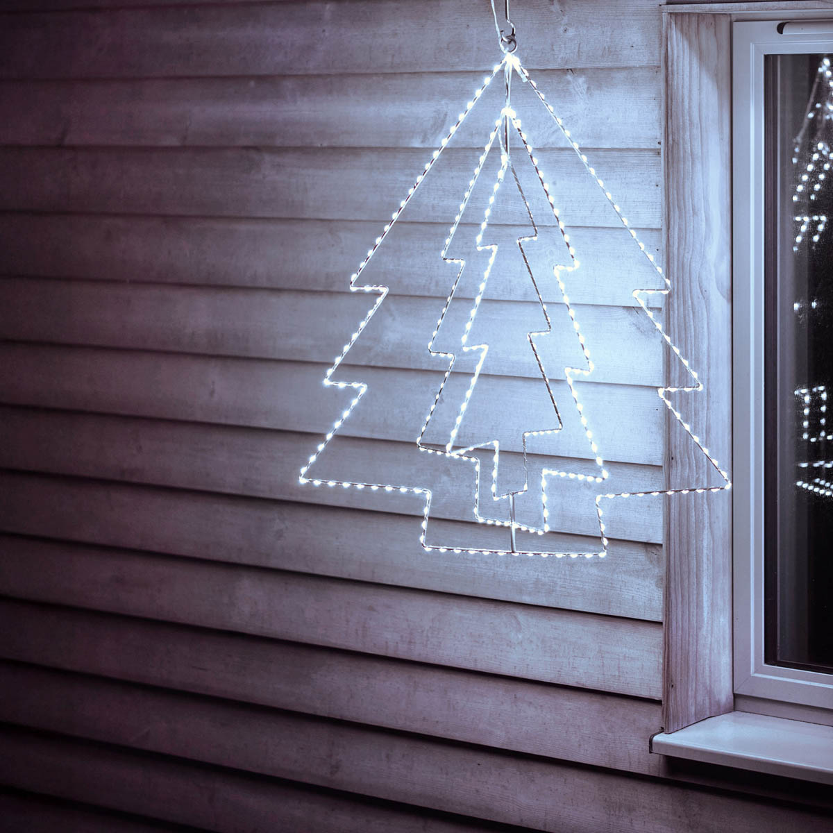 LED Christmas Tree Silhouette Wire Ice Or Warm White Indoor Outdoor Decoration - Image 4