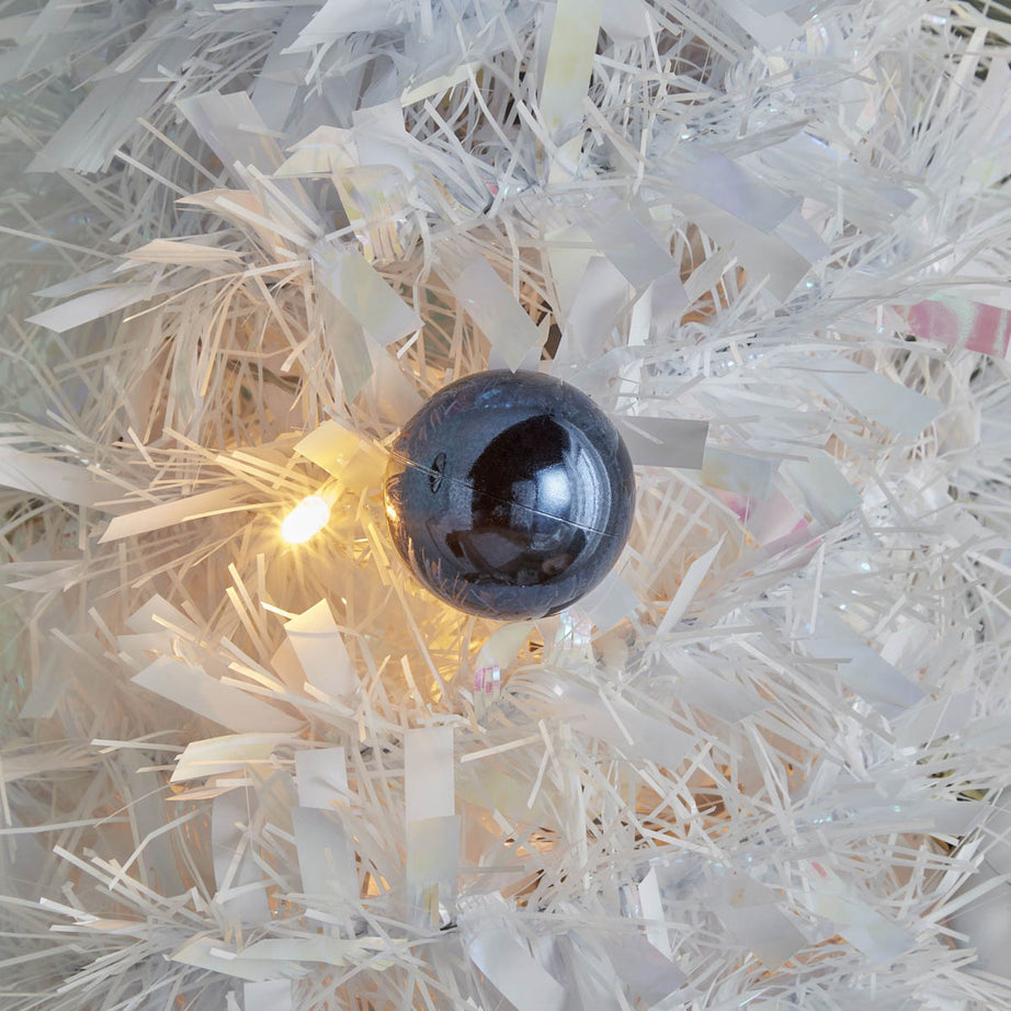 894 Christmas Tree 6ft White Slim Artificial LED Pre Lit 40 Warm White - Image 10