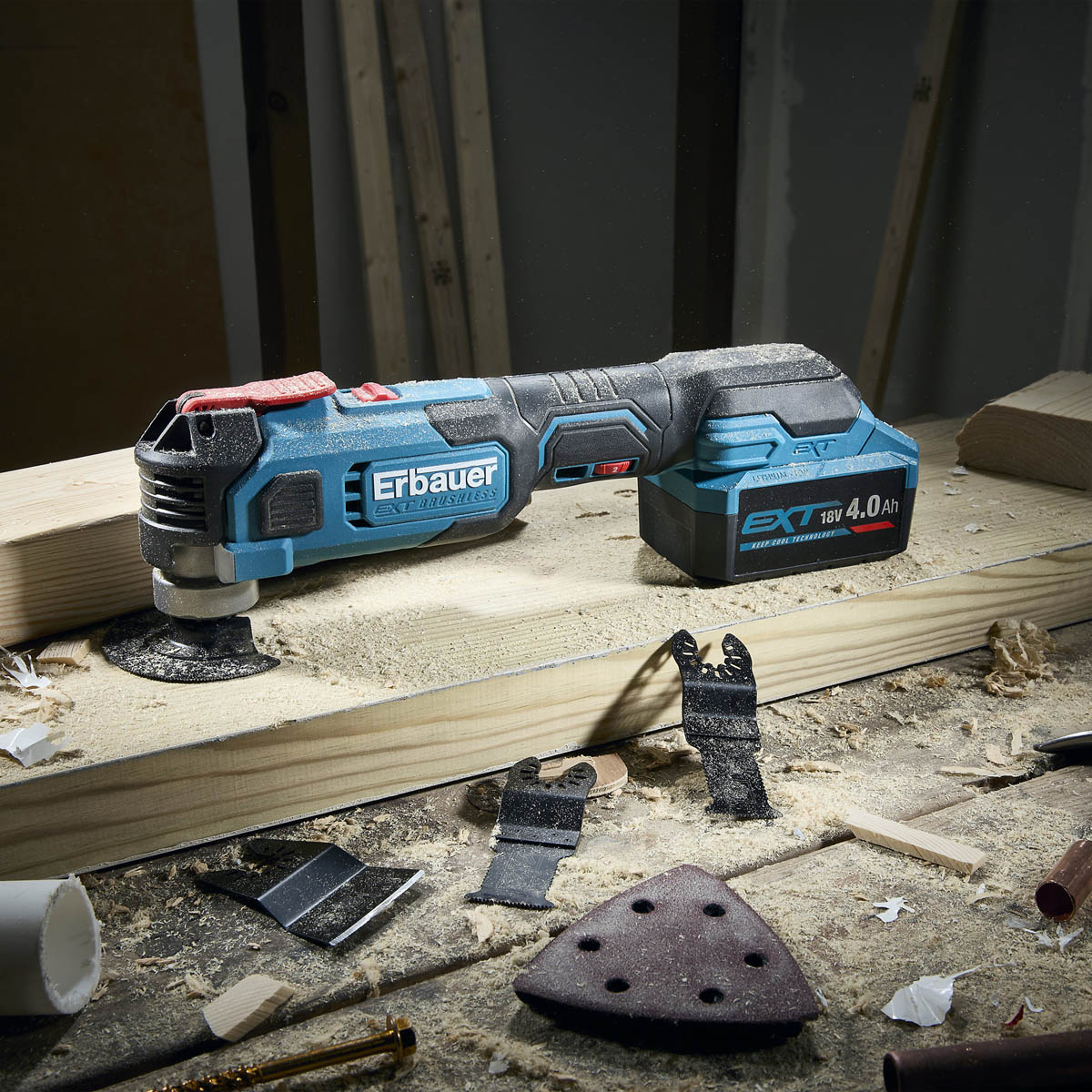 Erbauer Multi Tool Cordless 18V 4Ah Li-ion ERI1080MLT Brushless Soft Grip - Image 6