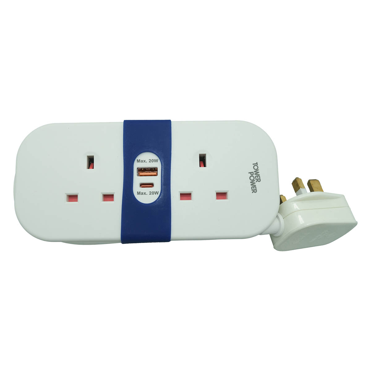 Tower Travel Extension Lead White 13A 2 Socket USB A C Quick Charge 1.4m - Image 4
