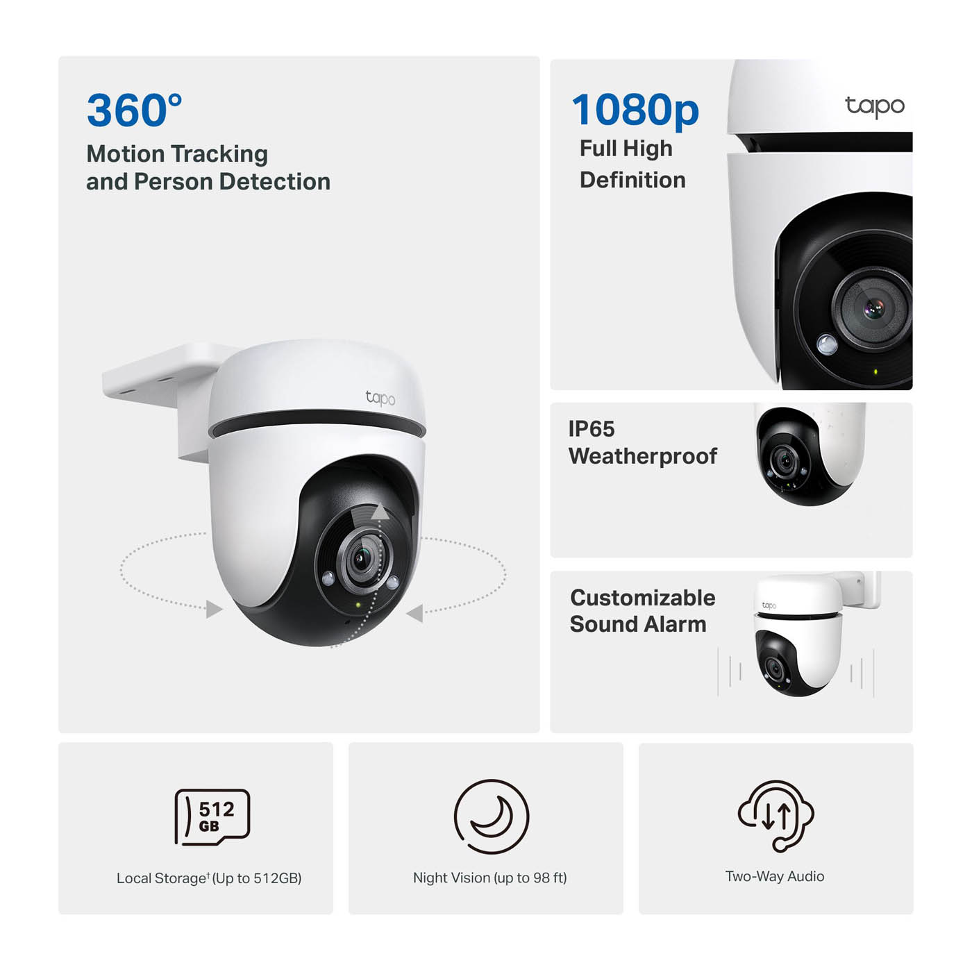 TP-Link Security Camera Tapo C500 Mains-powered All-in-one security system White - Image 3