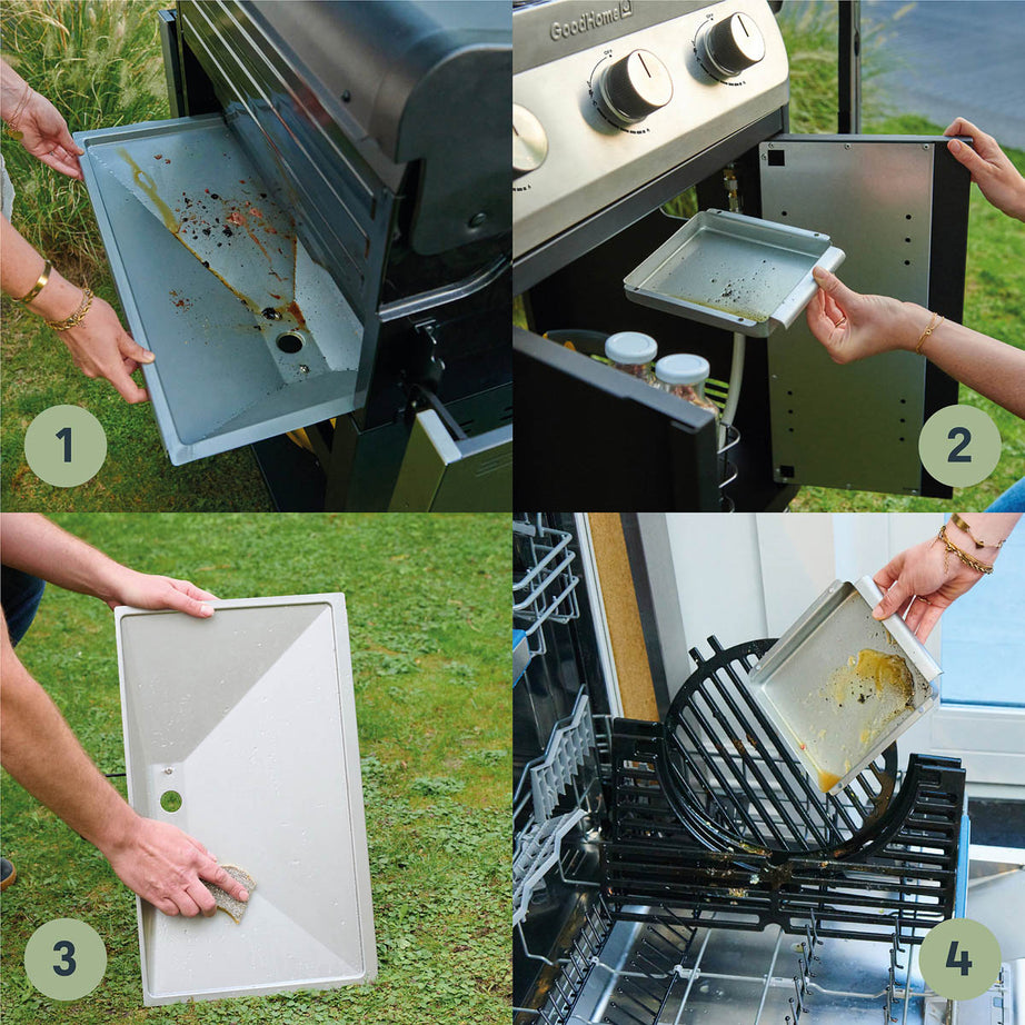 Gas BBQ 3 Burner Black Steel Side Shelves Outdoor Barbecue Electronic Ignition - Image 7