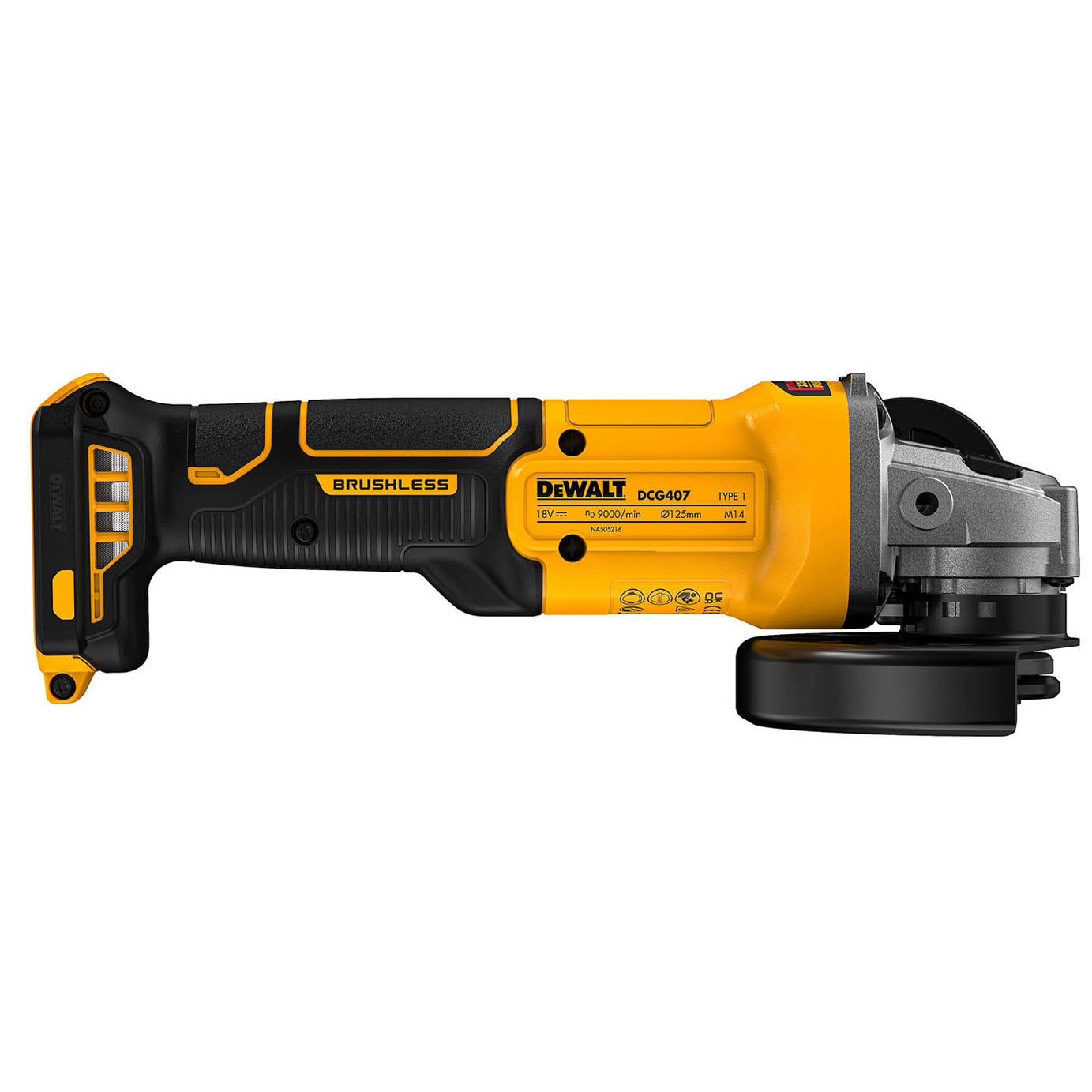 DeWalt Cordless Angle grinder18V XR 125mm Brushless  DCG407N-XJ Body Only - Image 3
