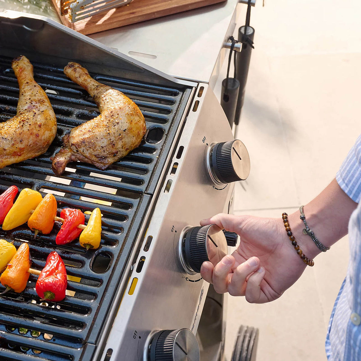 GoodHome Powell 4 Burner Gas BBQ Grill Stainless Steel Side Shelves - Image 9